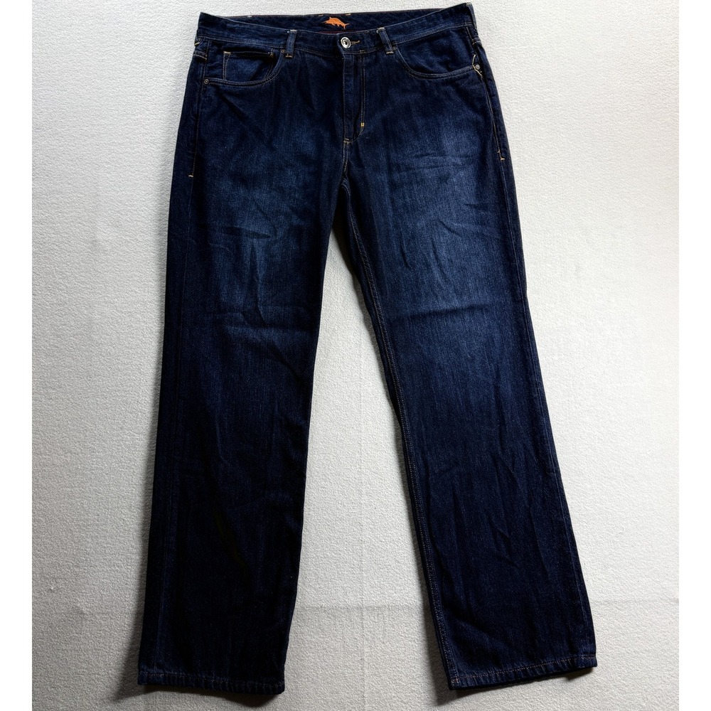 Tommy Bahama Jeans Mens 38 Blue Relaxed Straight Cayman Denim Dark Wash 38x33